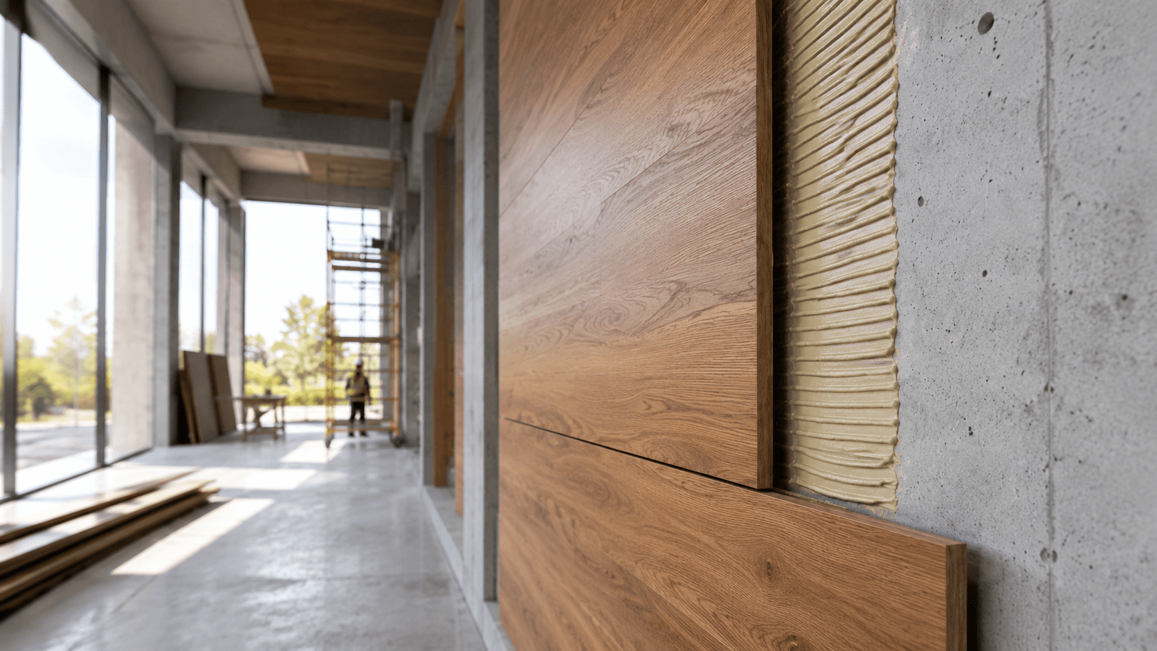 Adhesive Wood to Concrete